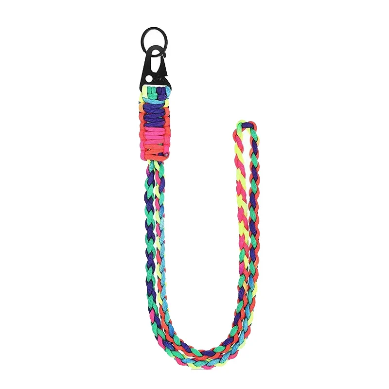 Heavy Duty Braided Paracord Safety Lanyard with Carabiner Clip