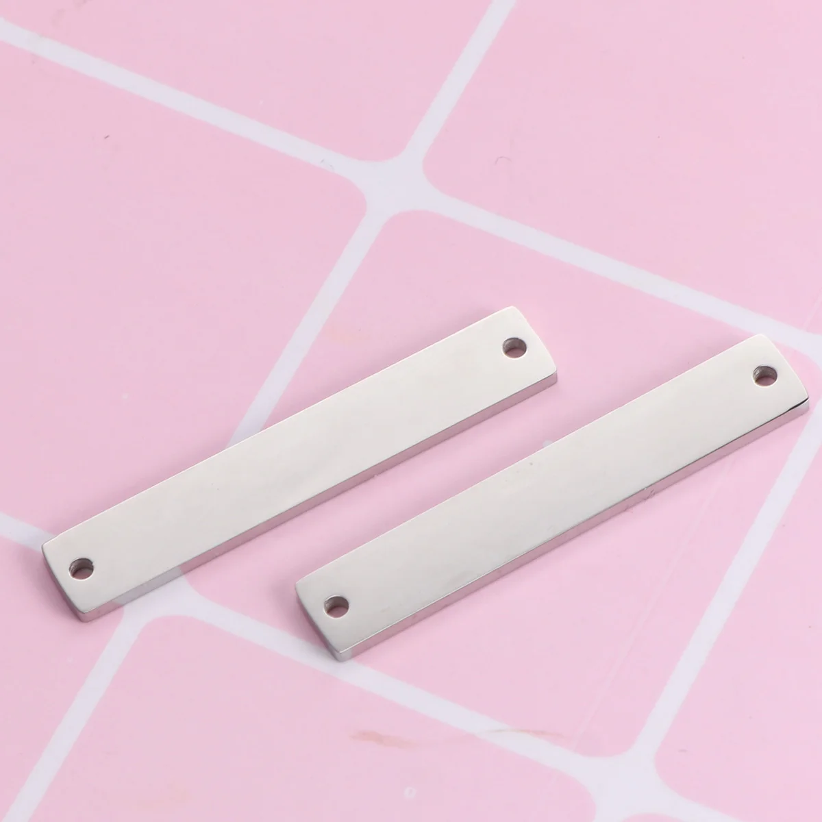 

10 Pcs Jewelry Miss Necklace Rectangle Stamping Blank Tags DIY Making Accessories