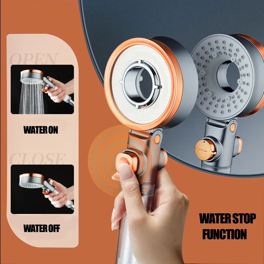 Double Sided Shower Head Bathroom 3 Modes Water Saving Filtration