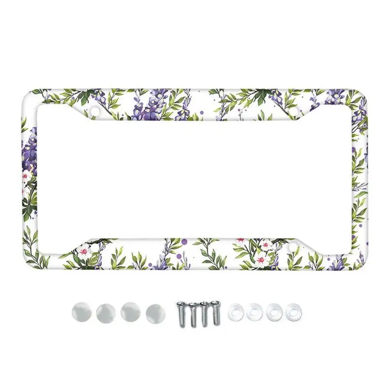 

Цветочный держатель номерного знака, 2 шт., рамки для артистического номерного знака, 12,2X6,2 дюйма, рамка для номерного знака автомобиля с винтами подходит нам