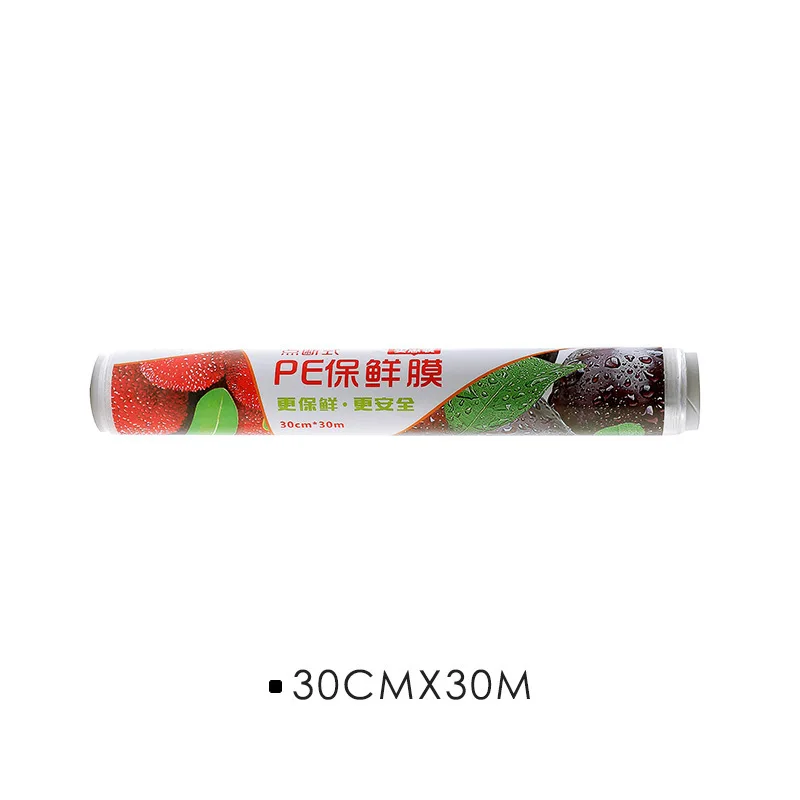 Plastic wrap 30M/Roll Kitchen Clear Disposable PE Fresh Keeping Film Food Refrigerator Refrigerated Fruits and Vegetables Food Cling Film