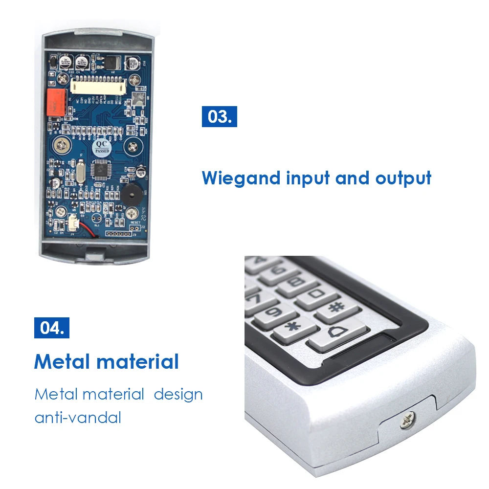 125Khz RFID Reader Standalone Access Control Keypad 2000 User Access Control Sys