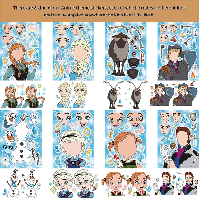 8-16sheets-disney-frozen-puzzle-stickers-make-a-face-create-your-own-elsa-olaf-anna-kids-toy-assemble-jigsaw-children-party-game-aliexpress