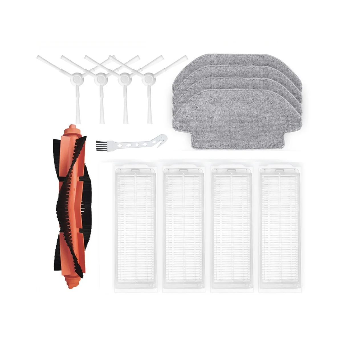 

Насадка на швабру для робота-пылесоса Xiaomi S12 B106GL, моющаяся основная боковая щетка, фильтр НЕРА, сменные детали, 14 шт.