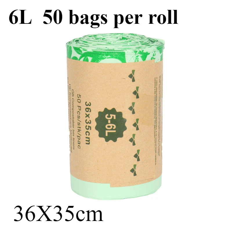 Eco-Friendly Biodegradable Garbage Bags - 50 Pack of Durable, Tear-Resistant Compostable Bags (Multiple Sizes)
