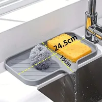 Silicone Faucet Mat Kitchen Sink Tray Soap Dispenser Sponge Drain Pad Sink SplashDrying Mat Countertop Storage Tray SoapTray - Image 13