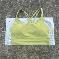 Women's Solid Cross - Back Sports Bra with Chest Pad - Soft, Comfortable, and Supportive for Gym, Yoga, and Workouts (Matcha green)
