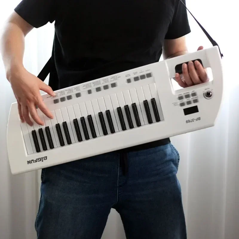 Shoulder Mounted 37-key Electronic Organ Performance Guitar Electronic Keyboard Piano Beginners Electric Instrument