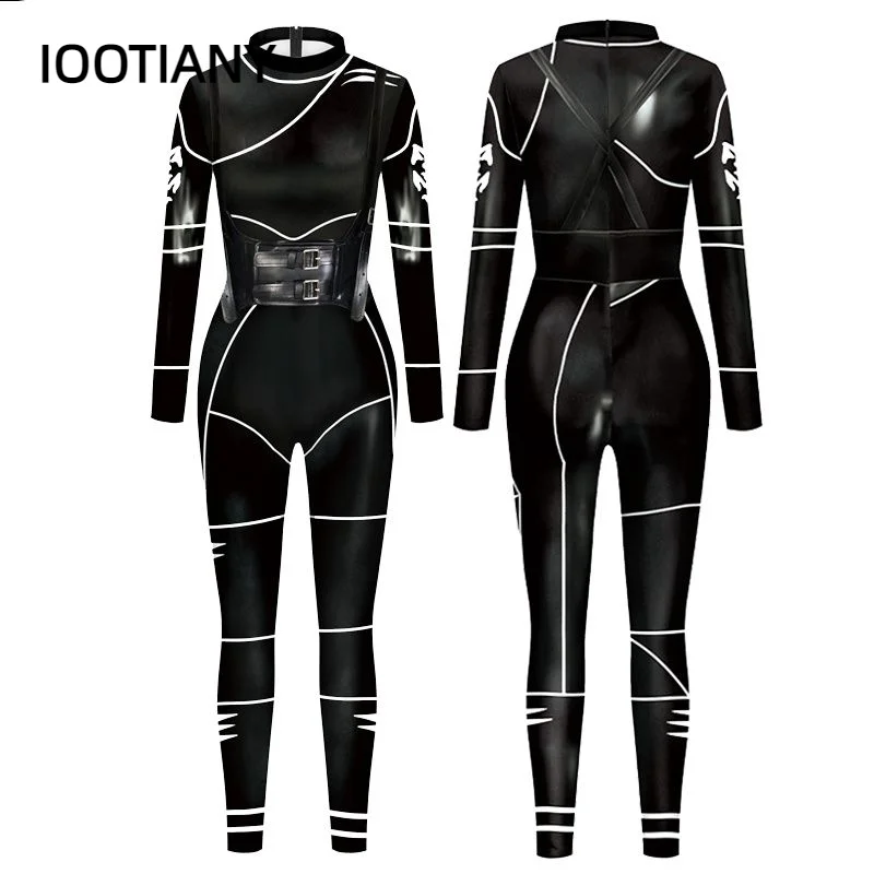 

IOOTIANY Anime Battle 3D Print Women Sexy Skinny Jumpsuit Carnival Cosplay Costumes Wednesday Bodysuit Party Rompers monos mujer