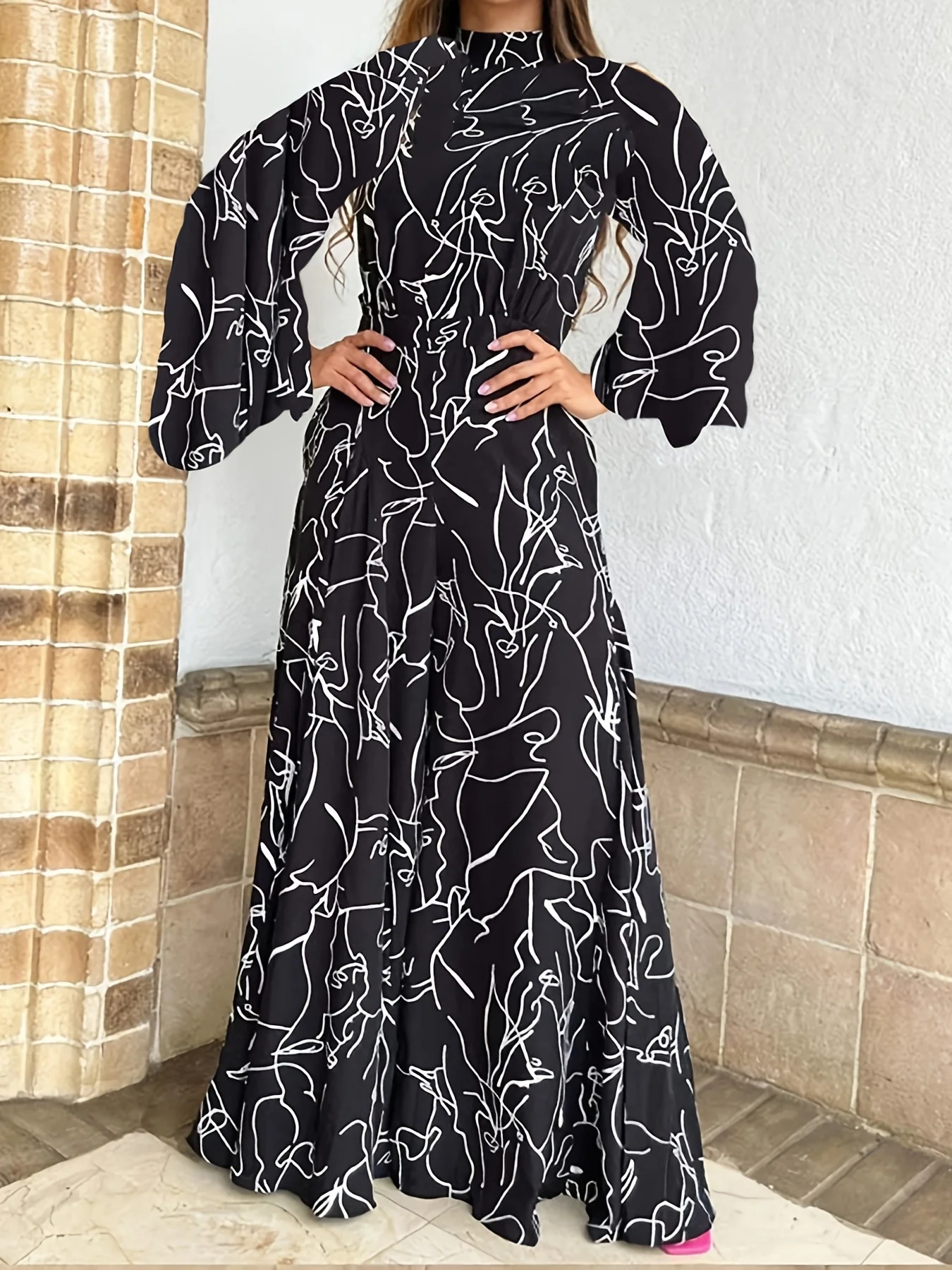 

Muslim Rayon Abayas For Women 2023 Ramadan Prayer Dubai Turkey Middle East Femme Robe Floral Loose African Dress Attached