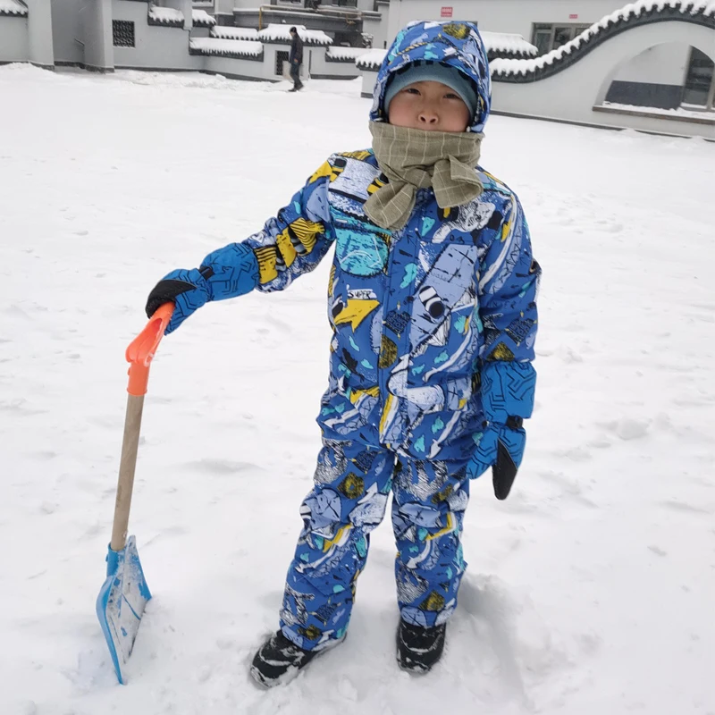 Combinaisons de ski coupe-vent pour enfants, combinaisons de neige une  pièce, sweat à capuche d'hiver, vêtements de sport chauds, salopette de  neige