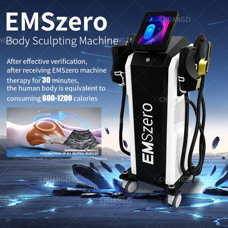 Muscle Stimulator neo 6500W Power Nova Emszero Machine with 4 pcs Handles With Pelvic Stimulation Pads Optional