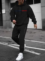 Autumn Winter Two Piece Set for men Drawstring Women's Tracksuit Hooded Suit Quality Comfortable Casual Pullover Fashion Suits 2