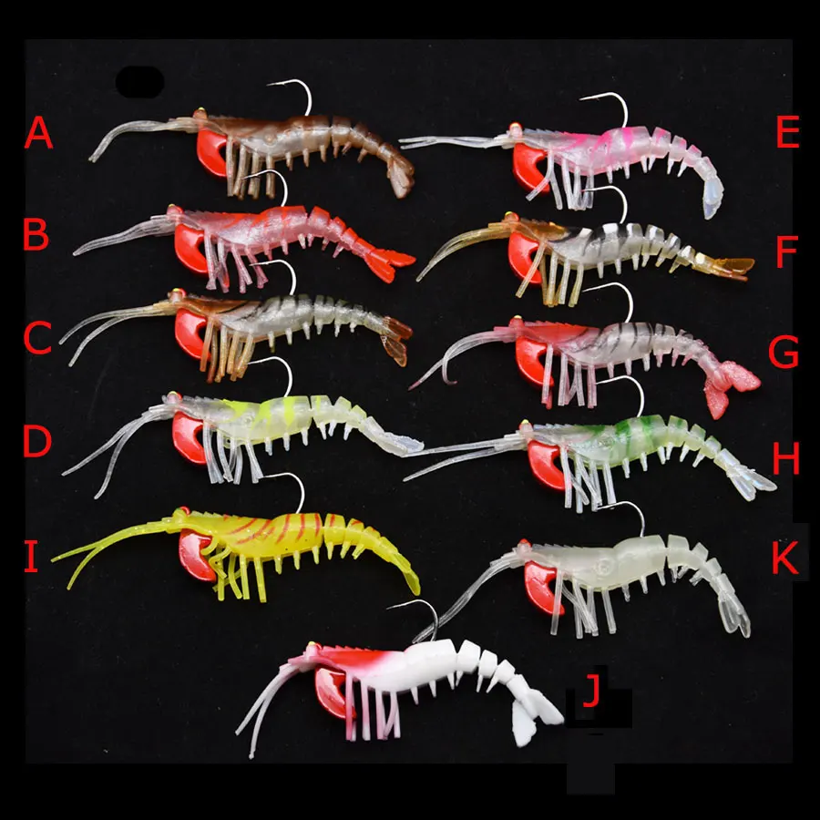 JYJ Soft Shrimp Lures Sea Fishing with Luminous Prawns Soft Bait Perch 7g  12g18g Sea Bass Shrimp bass Bait