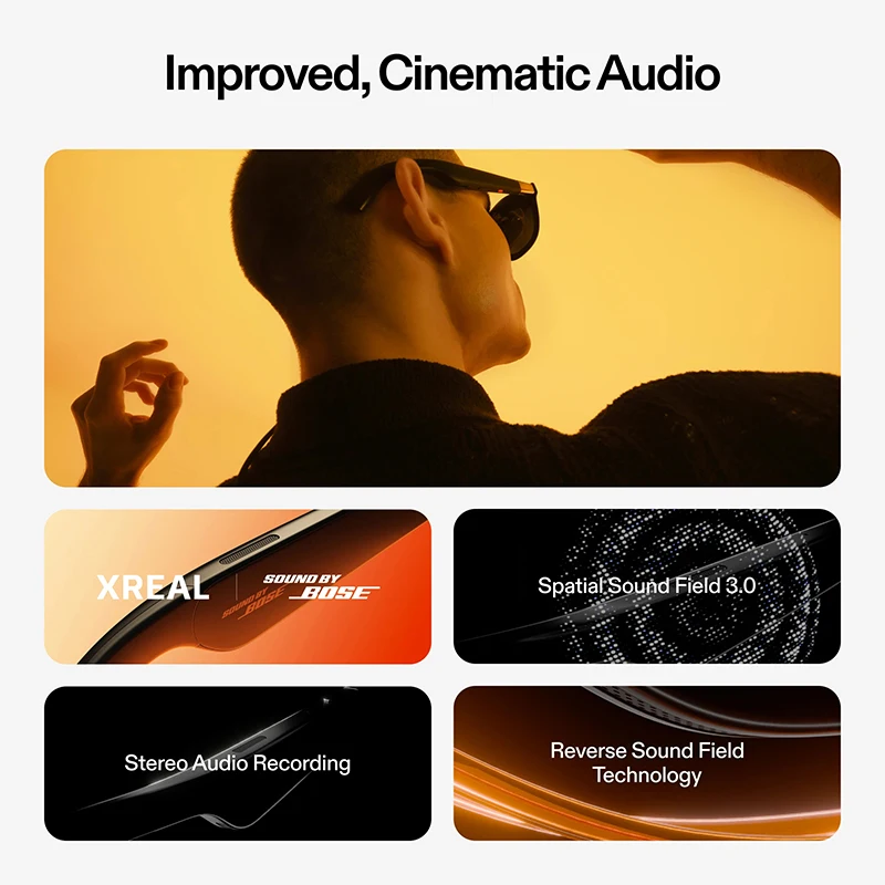 Xreal One AR Smart Glasses 3840X1080 Native 3DoF X1 Chip 50&deg; FOV Ultra Large Viewing Angle Non Translation Glasses