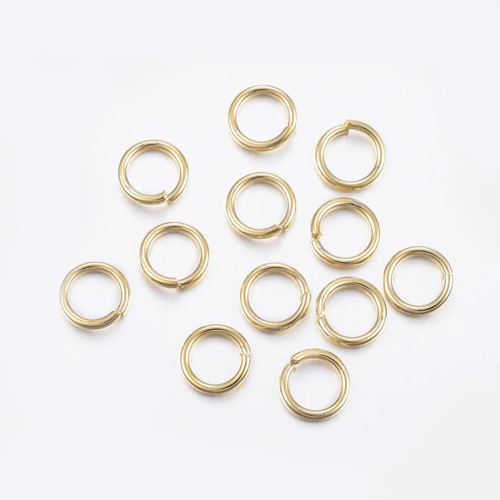 

50pc 304 Stainless Steel Open Jump Rings Real 24K Gold Plated 20 Gauge 6x0.8mm Inner Diameter: about 4.5mm