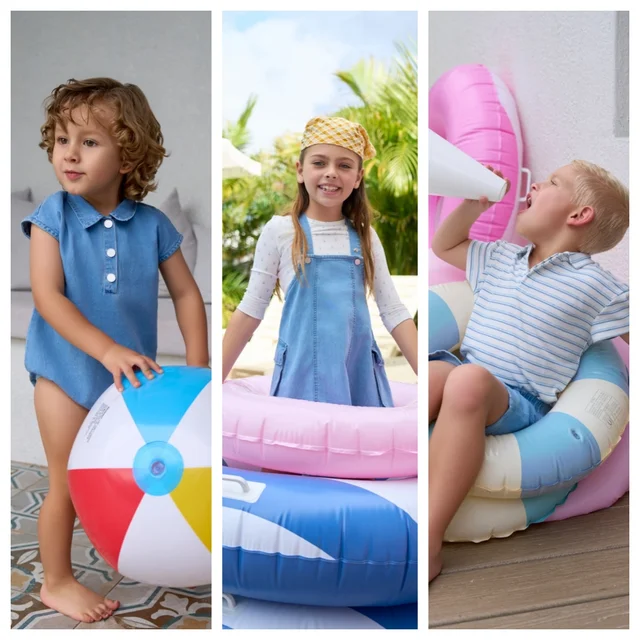 Collection AS SS2026 en denim bleu, tissu en denim de bambou de très haute qualité, vêtements assortis pour garçons, filles et famille, vêtements de tous les jours 1