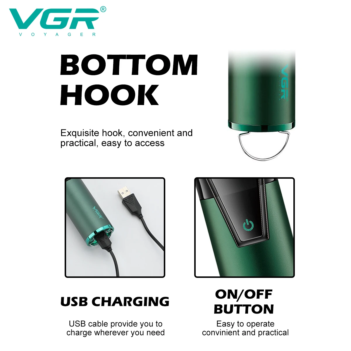 VGR ماكينة قص شعر مُحسّنة احترافية ماكينة تشذيب شع...