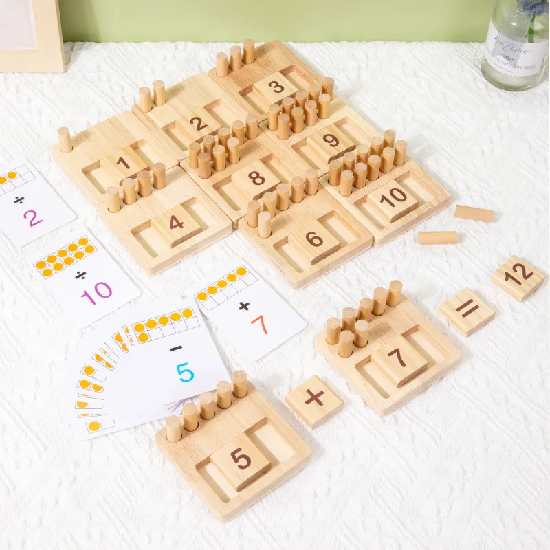 

Counting Pegs - A Ten Frame Math Manipulatives Number Montessori Toy for Toddlers & Kindergarteners