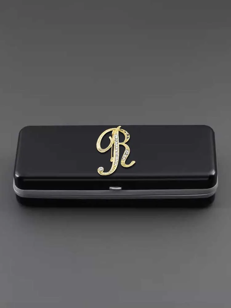 

Customized Metal Eyewear Cases with Soft Velvet Lining Personalized Customer Name Letter: Gold Diamond & Pink Tones
