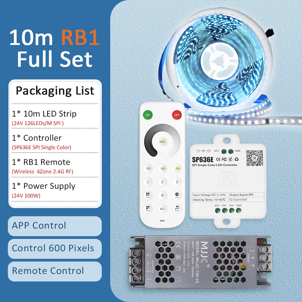 ตัวเลือกสินค้า LED ริบบิ้น 24V ยาว 10-20 เมตร ควบคุมผ่านแอป แสงน้ำไหล เทคนิคตกแต่งไฟ