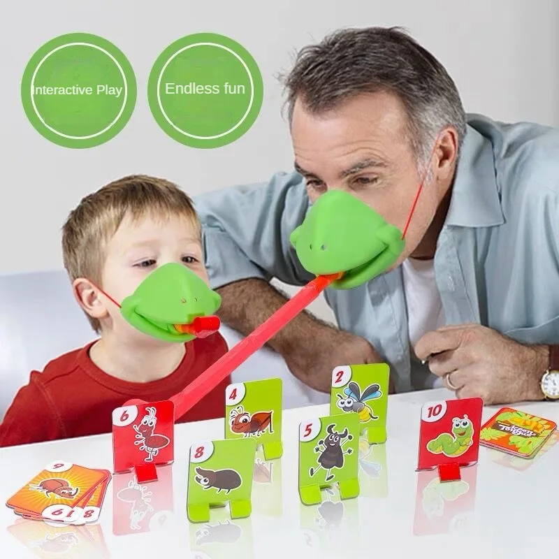 Lizard Mask Waving Tongue Licking Card Children's Desktop Game Parent-child Interaction Fun Game Family Gathering childrens toys parent child interactive toy