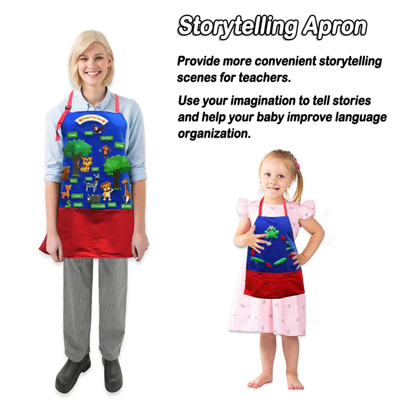 Storytelling Apron Montessori Materials Parish DIY Story Felt Kindergarten Education Teacher Teaching Aids Learning Game for Kid 3