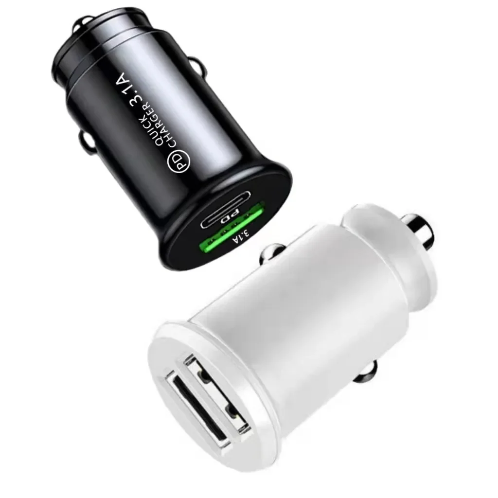 

3.1A High Speed Dual Ports PD Type c Car Charger Auto Power Adapters Chargers For Iphone 12 13 14 Samsung htc