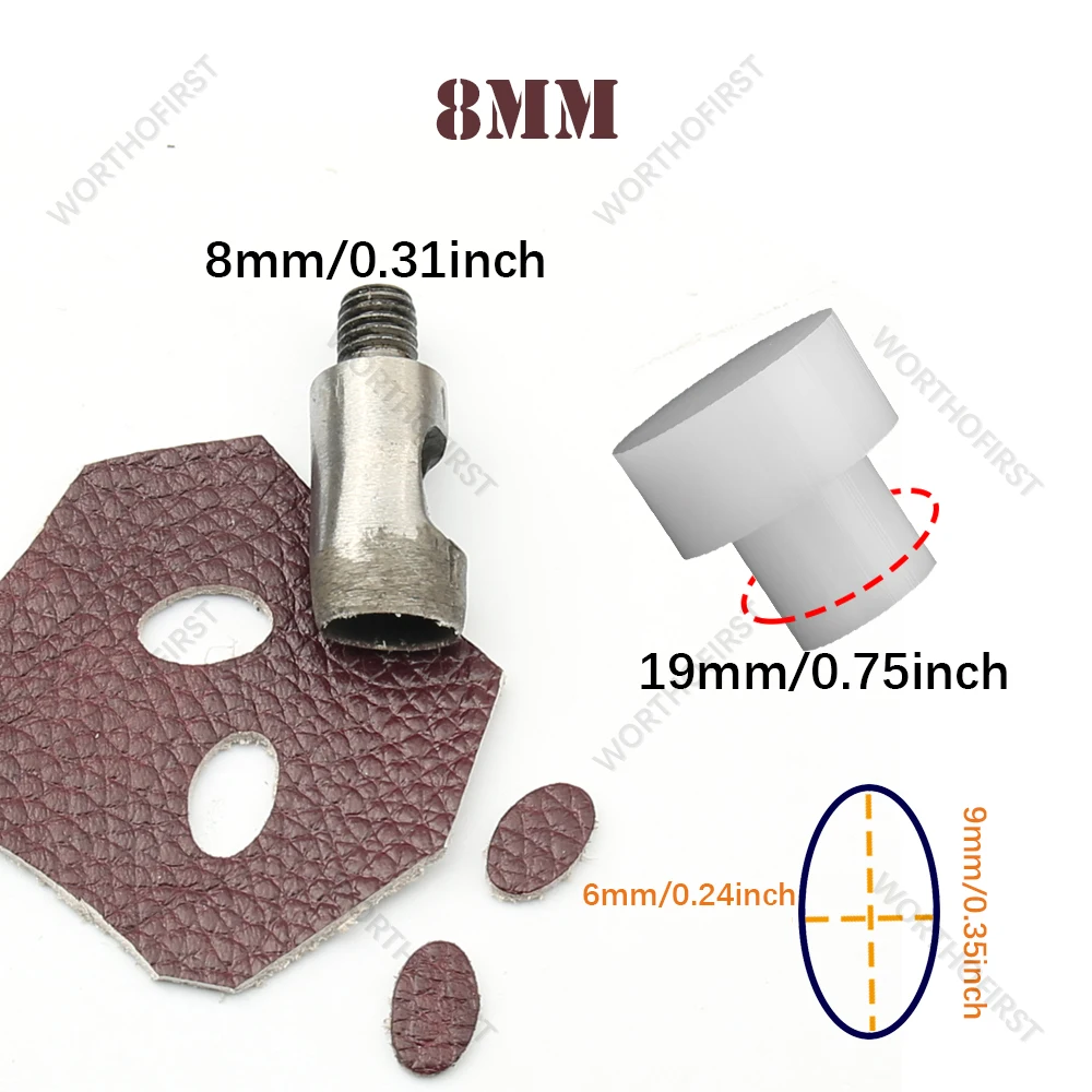 Leather Cutting Die M8 Thread Oval-Shaped Hand Press Special-shaped Punching Leathercraft Belt DIY Handmade Accessories