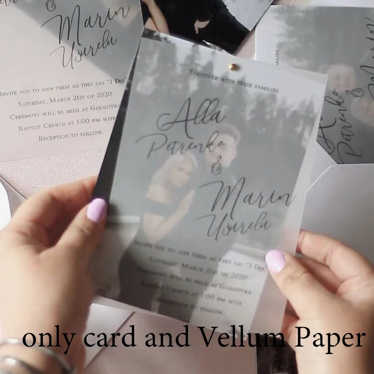 Wedding Invitation Vellum Paper Save The Date Greeting Card Thank You Party Supplies Bachelorette Party Baby Shower