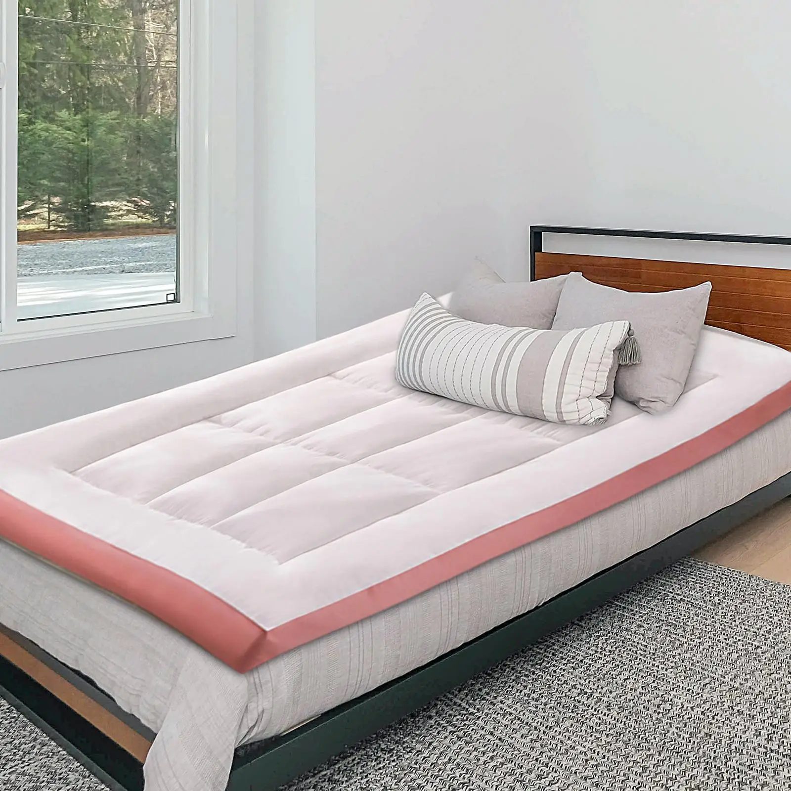 Futon Mattress Thicken Comfortable Folding Breathable Floor Mattress Sleeping Pad for Home Living Room Camping Student Dormitory
