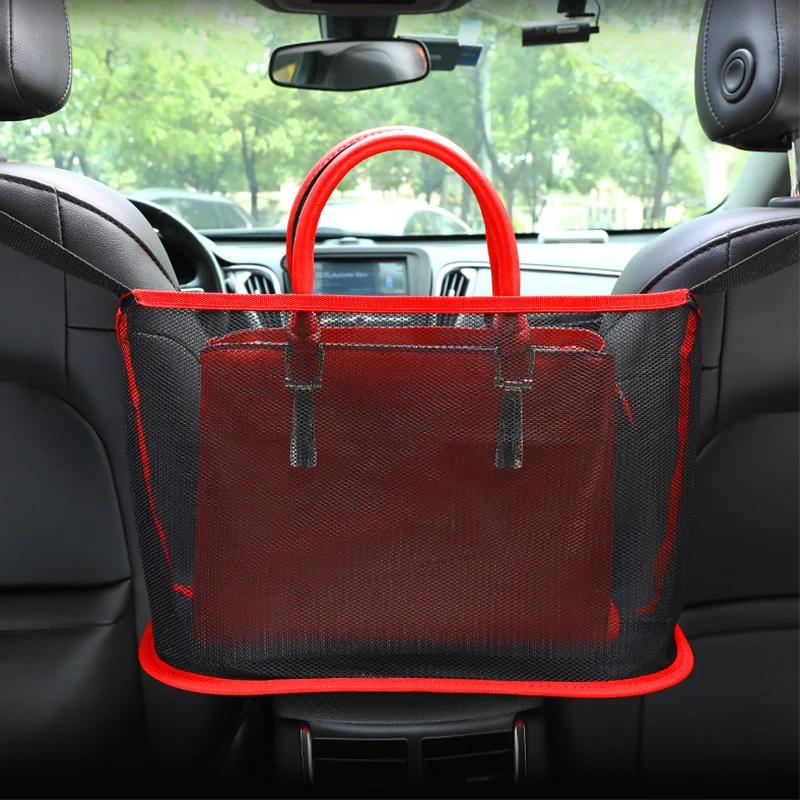 JT HOME Car Net Pocket Handbag Holder Between Seats, Luxury Quilted PU  Leather Purse Car Organizer With 2 Extra Pockets For Storage, Grey - Yahoo  Shopping