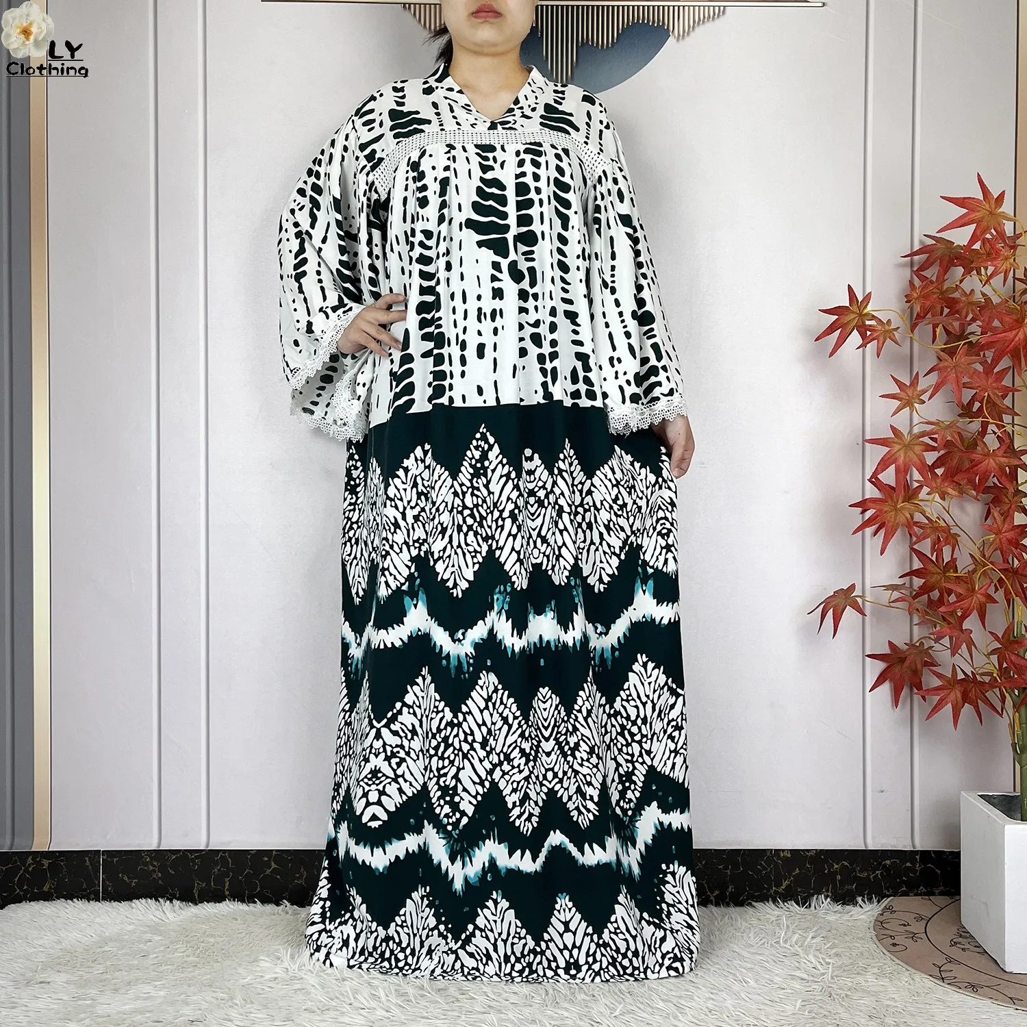 أحدث عباءة أفريقية لعام 2026 مطبوعة من القطن الخالص للنساء، فستان طويل فضفاض، أزياء دبي العصرية للعطلات والحفلات مع وشاح كبير