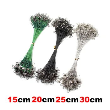 Steel fishing line with swivel anti-bite leader