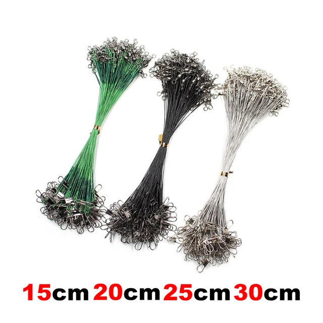 Steel fishing line with swivel anti-bite leader