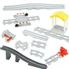 Big Size Train Car Tracks Bricks Transport Accessories Straight Curved Uphill Switch Rail Building Blocks Compatible Duploes 4