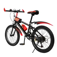 20 "VTT 7 vitesses enfants vélo double disque freins unisexe enfants vélo hauteur réglable vtt garçons filles vélo d'équitation 2