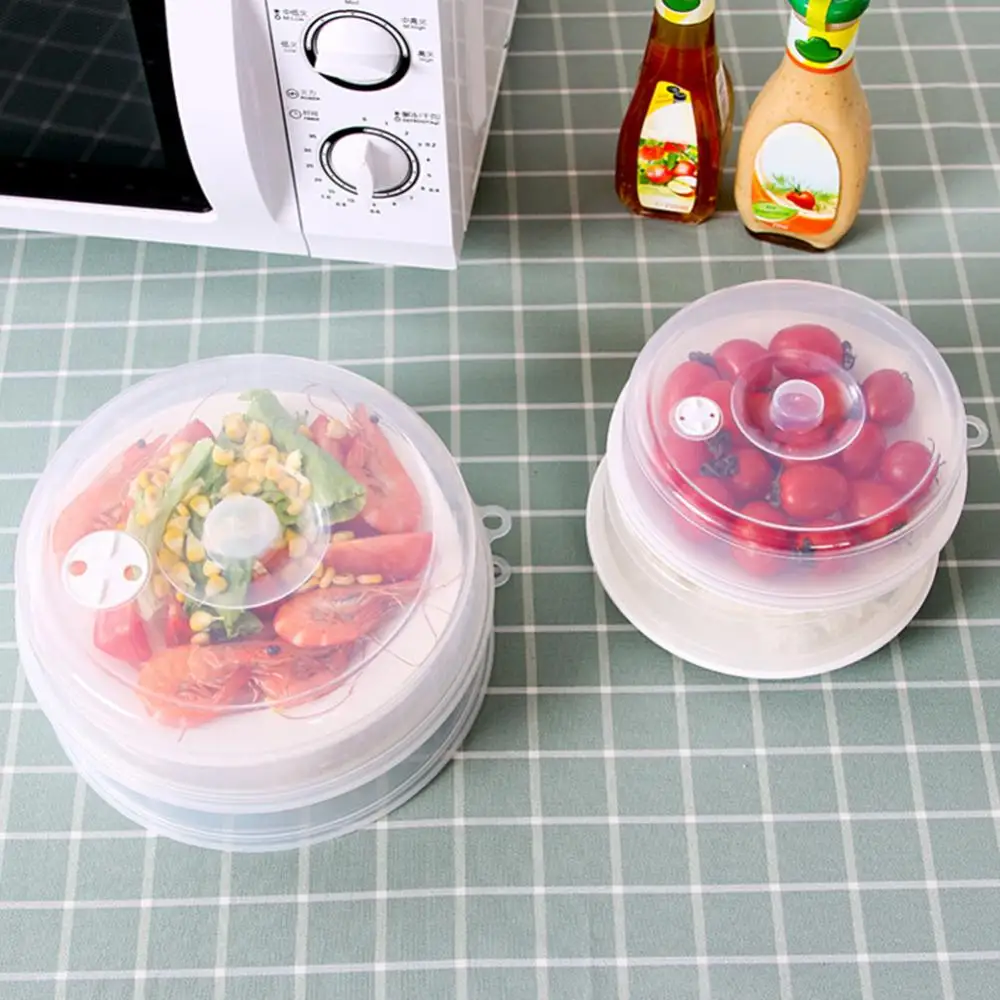 Reusable Vented Microwave Splatter Cover Lid Food Fresh Keeping Large For  Kitchen Bowls Cake Dish Plastic Universal Covering - AliExpress