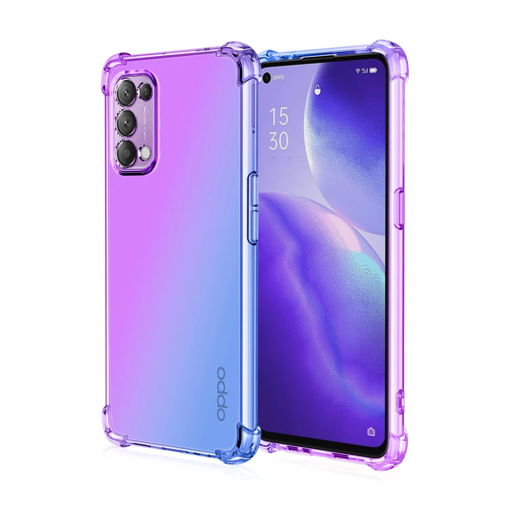 cases for oppo phones Phone Case For oppo reno 5  6 Pro 5F 5K 5Z ACE 2 Gradient Transparent Silicone Case For OPPO Reno4 4 Pro SE 4Z Reno 2F 2Z 3 Pro casing oppo
