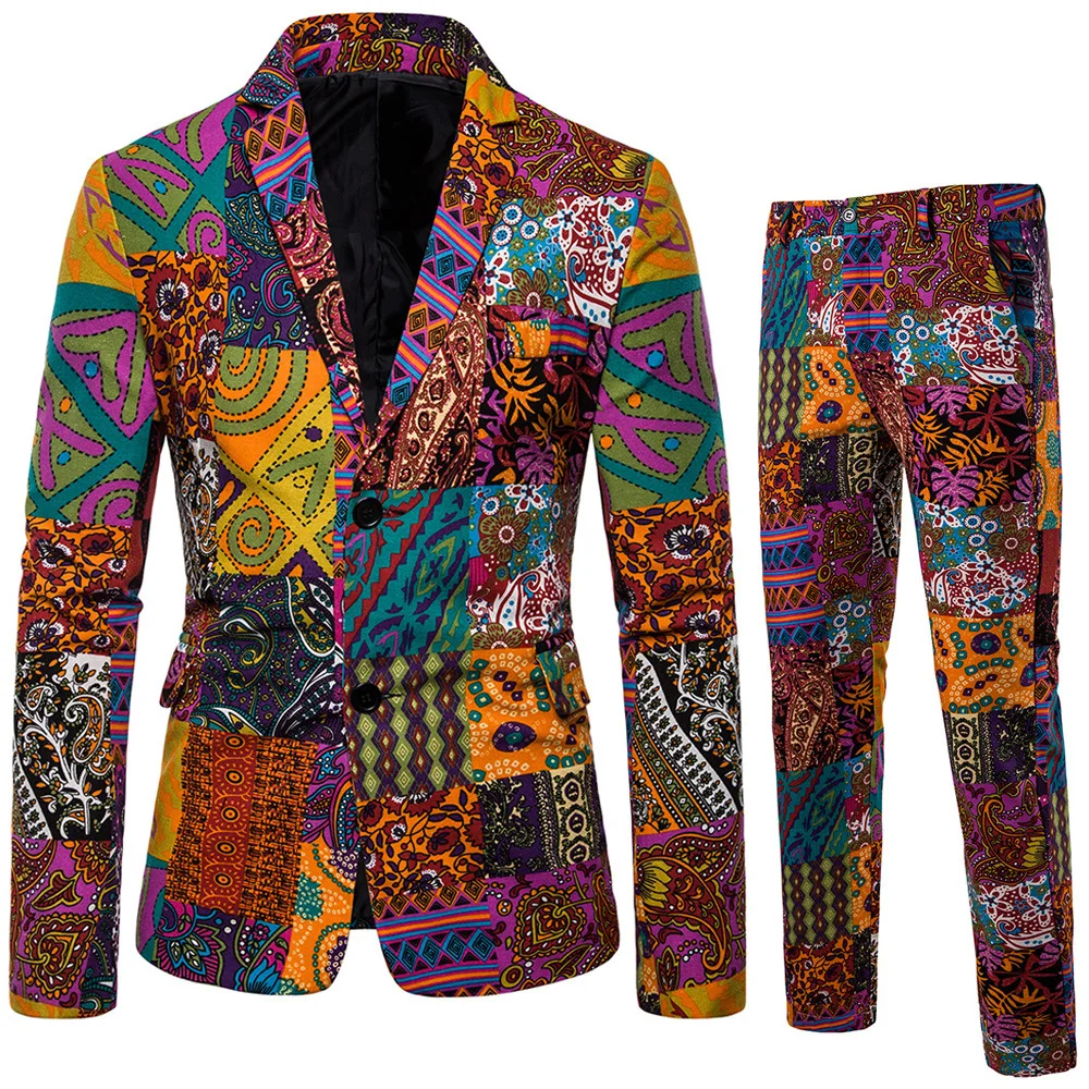 Men Blazers 2023 Suits Cotton Causal Flower Suit Smart Slim Fit Plaid Dress Mens Blazer Masculino Jacket Coat Party Stage 4XL