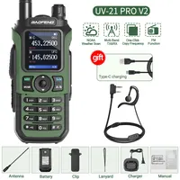 New UV-21 PRO V2 Walkie Talkie Wireless Copy Frequency Professional Air Band Long Range 16 km High Power Two Way Ham Radio 2