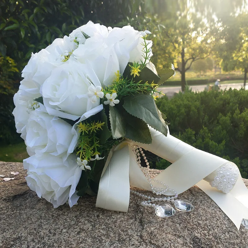 White Wedding Bouquet Bridal Bouquet Mariage Artificial Flowers Roses Wedding Bouquets For Bridesmaids Accessories