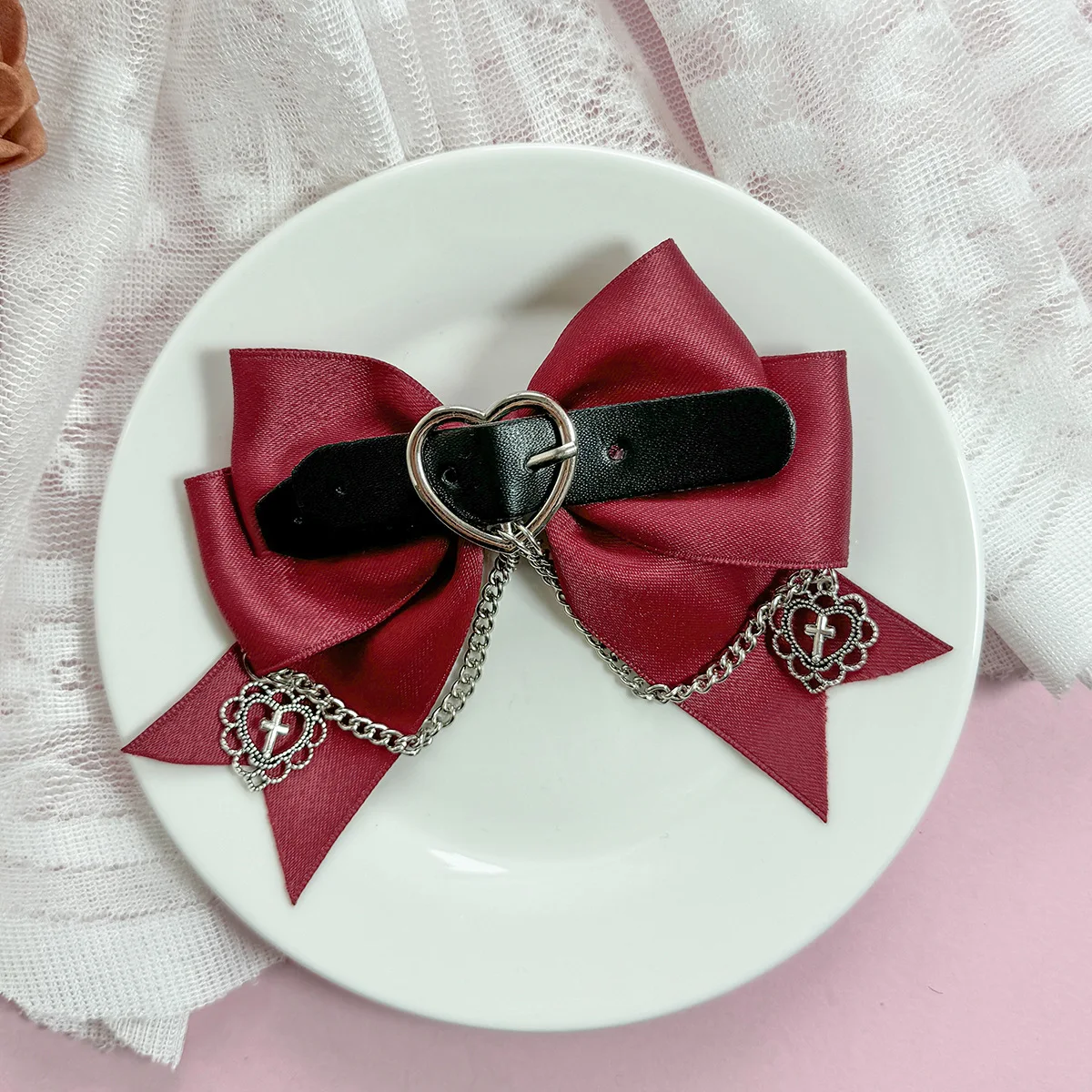 Gothic Style Love Bow Hair Clip - Fashionable & Personalized Punk Lolita Barrette
