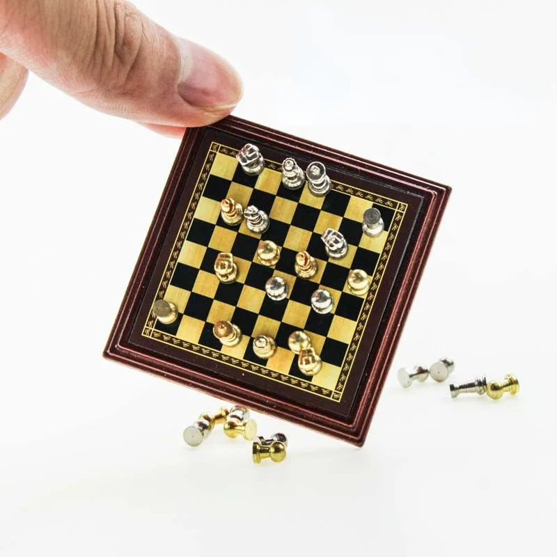 New Product Mini Chess with Magnetic Miniature Food Play Scene Model 1:12