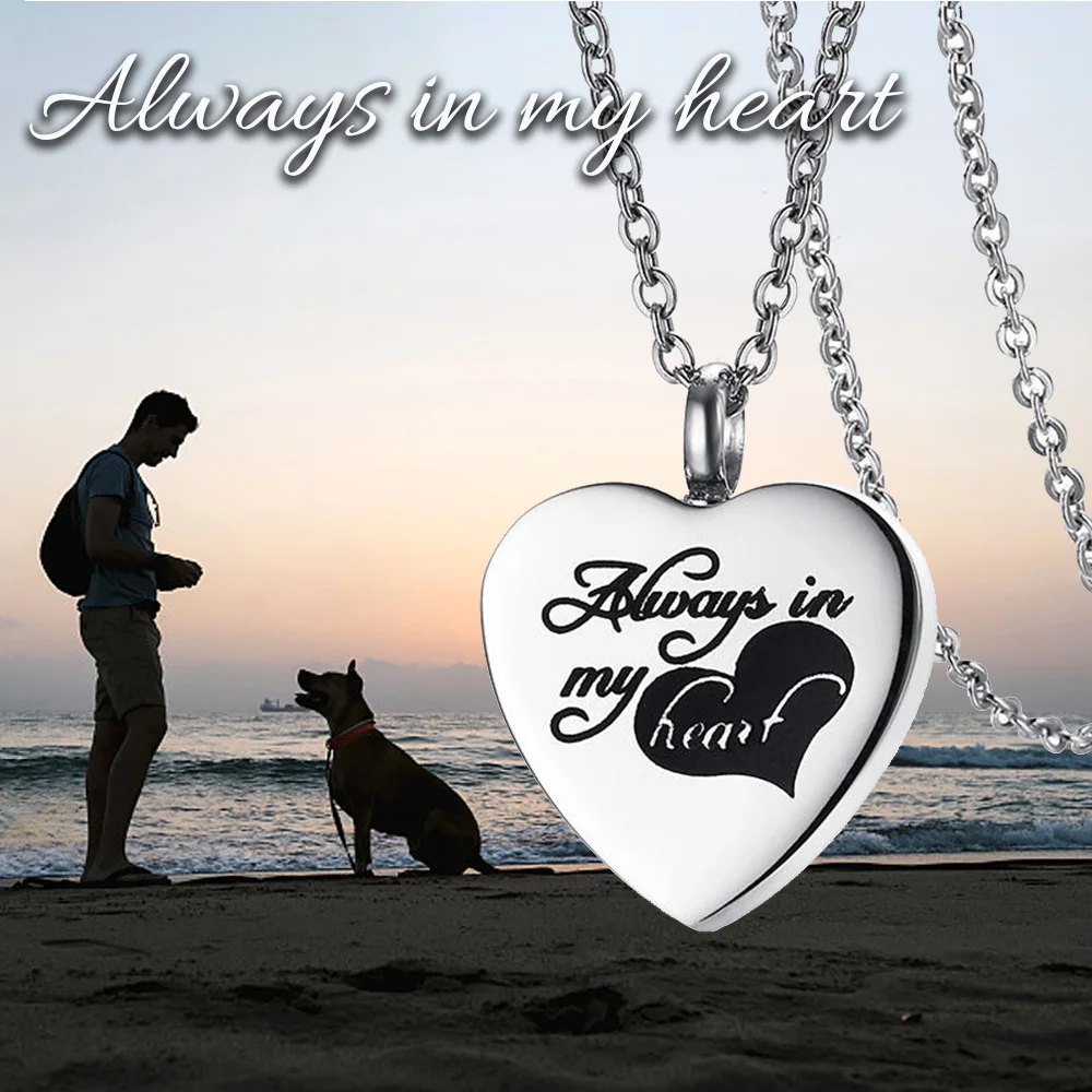 Heart Cremation Jewellery Urn Necklace for Ashes Memorial Keepsake Pendant Necklace Stainless Steel Cremation Pendant