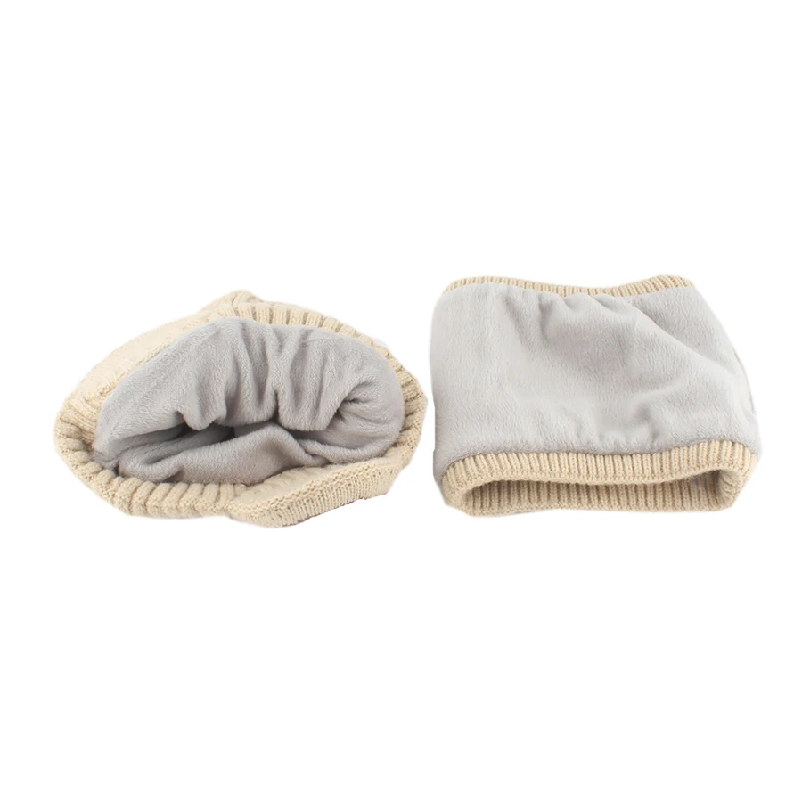 Cartoon Cute Baby Hat Scraf Set Winter Fleece lining Ear Protection Children Cap Outdoor Windproof Warm Knitted Kids Beanie Hats