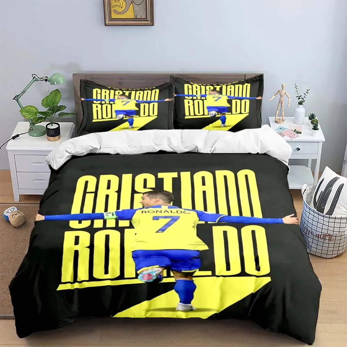 Fashion Football R-Ronaldo Digital Printing Bedding Set Duvet Cover Comforter Bed  Youth Kids Girl Boys Birthday Gift 2