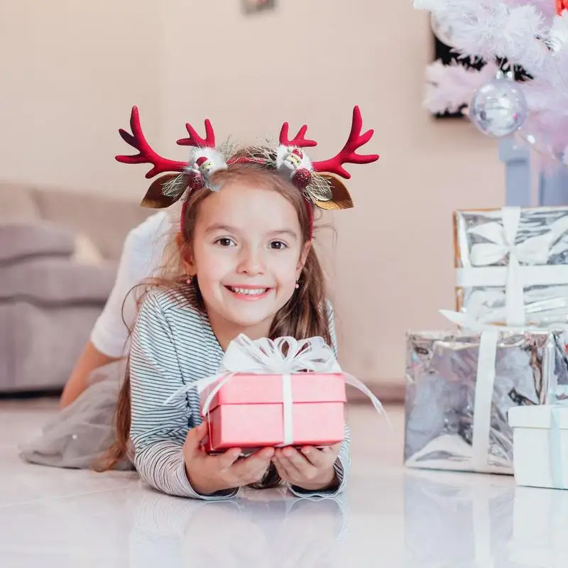 Elk Antler Headband Realistic Dress Up Costume Headband Cute Hairband Headpiece For Christmas Holiday Dress Up Hairhoop Face