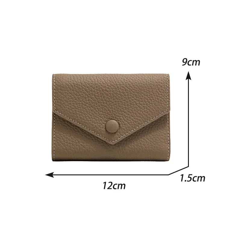 New PU Leather Small For Women Wallet Luxury Envelope Card Holder Brand Designer Multipurpose Zip Coin Cowhide Short Purse 2026