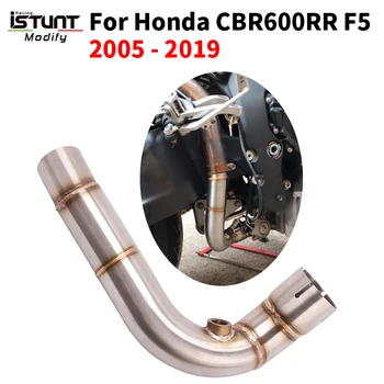 Slip On For Honda CBR600RR F5 2005 - 2019 Motorcycle Exhaust Modified Stainless Steel Middle Link Pipe Connect Original Muffler
